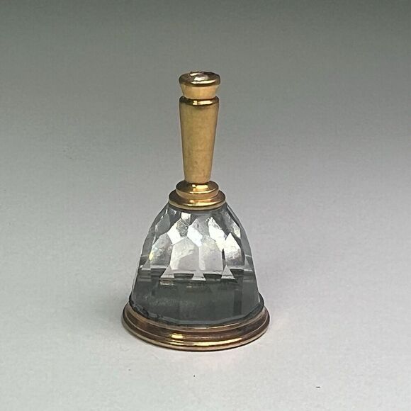 Swarovski Crystal Memories Miniature Dinner Hand Bell Gold Accents 9460NR00047 - Picture 2 of 6